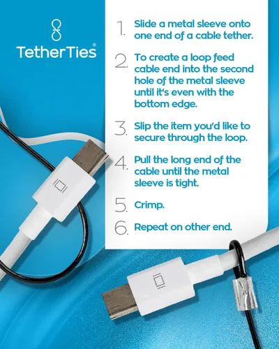 Miniatura 5 de Organización de cables, kit de correas de bricolaje – Correas de cable personalizables para computadoras, adaptadores y dongles – Cables de amarre
