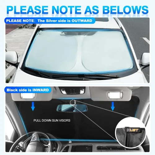 Miniatura 5 de KUST Parasol para parabrisas de ajuste personalizado para Nissan Murano, accesorios 2015-2024, protector de visera solar, plegable, bloquea