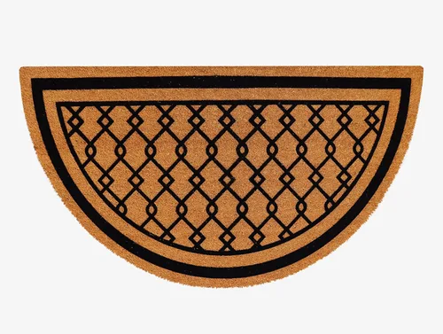 Miniatura 12 de A1HC - Felpudo de fibra de coco natural para entrada exterior, tratado antidesprendimiento, resistente, perfil delgado, fácil de limpiar y Negro