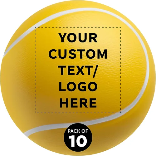DISCOUNT PROMOS Juego de 10 pelotas de tenis personalizadas con forma de pelota de tenis, paquete personalizado a granel, perfecto para regalos