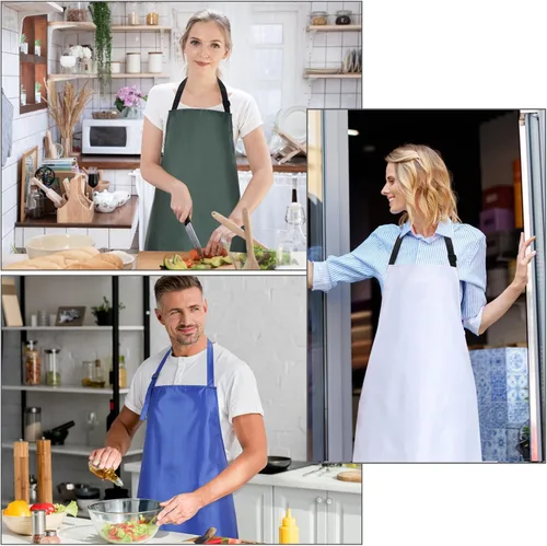 Miniatura 7 de Gotega Waterproof Rubber Vinyl Apron Adjustable Dishwasher Apron - Apron for Women Men Heavy Duty Work Apron Verde