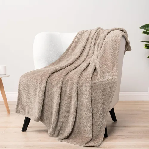Miniatura 19 de PAVILIA - Manta de forro polar suave y sólida de color negro para sofá, mantas ligeras y mullidas y cálidas para cama, manta de franela mullida