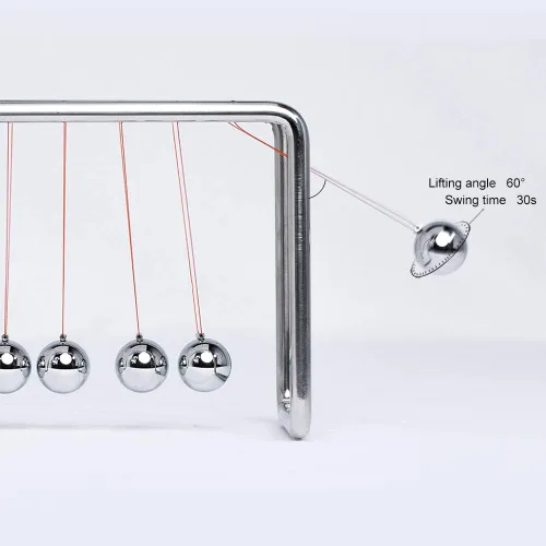 Miniatura 2 de CERROPI Péndulo de Newton con 7 Bolas, Bola de Equilibrio Clásica de Newton, Más de 30 Seg de Tiempo de Balanceo, Dispositivo de Física Científica