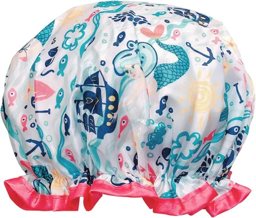 Miniatura 9 de allydrew Gorros de ducha impermeables reutilizables para cabello largo, cerezas