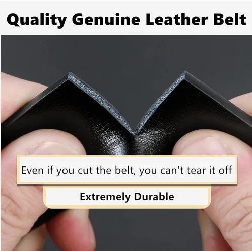 Miniatura 7 de Oyifan Cinturón negro para hombre cinturón de diseñador de cuero genuino para hombre cinturón de moda para hombre cinturón casual para hombre