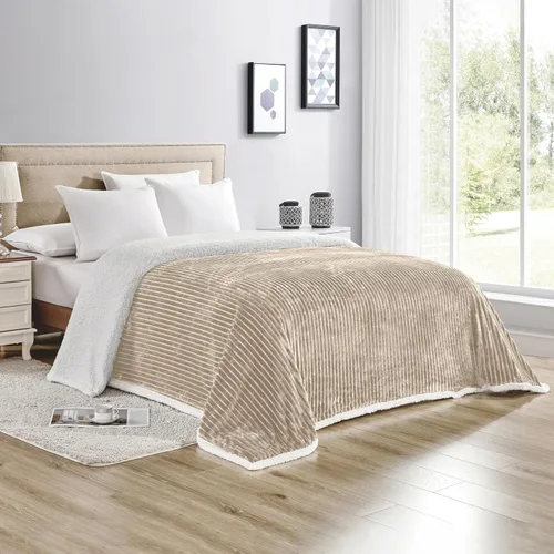 Miniatura 10 de Elegant Comfort Manta reversible de pana sherpa, peso medio y súper afelpada, manta de franela suave, mullida y afelpada, microgamuza, patrón de Gris