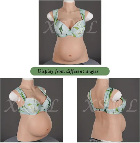 Miniatura 2 de Silicona completa de 4 a 9 meses embarazada, vientre realista, pechos falsos, formas de pecho para cosplay con relleno de algodón
