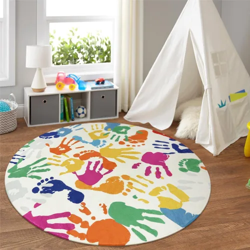 Miniatura 11 de STARUIA Alfombra de Área Colorida, Alfombra de Aula de 5'x7' para Niños, Alfombras Lavables con Salpicaduras de Pintura para Sala de Juegos, Tinta