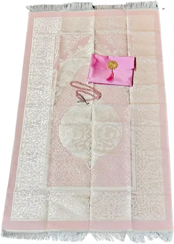 Miniatura 9 de Tapete de oración islámica, alfombra de oración turca con bolsa y sellado de adornos, alfombrilla de oración portátil con práctica bolsa