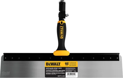 DEWALT Cuchillo offset de 18 pulgadas, hoja STIFF de acero inoxidable de 0.024 in | Mango de agarre suave | DXTT-2-390