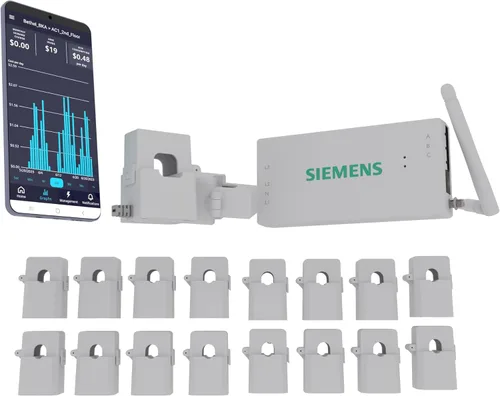SIEMENS Inhab Monitor de Energía Inteligente para el Hogar con Sensores de Nivel de Circuito de 16-50 Amperios y 2 Sensores Principales de 200