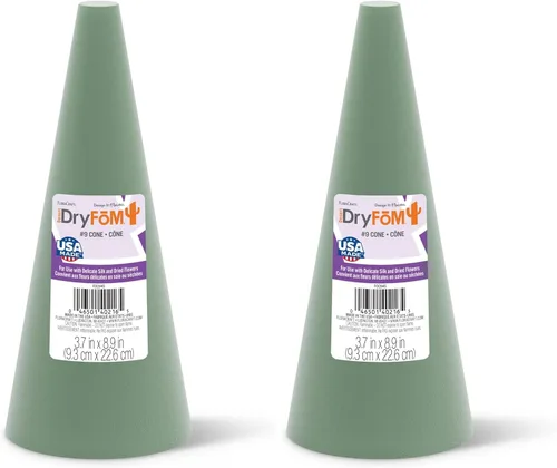 Miniatura 8 de FloraCraft Cono Floral Desert DryFōM de 3.8 pulgadas x 8.8 pulgadas, verde