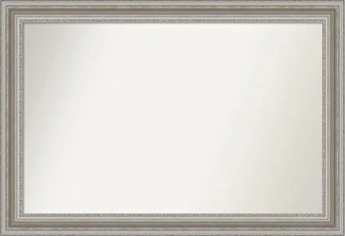 Miniatura 107 de Amanti Art Espejo de baño plateado para sobre el fregadero, 26 x 26 pulgadas, espejo cuadrado de plata antigua, marco de madera tradicional mediano