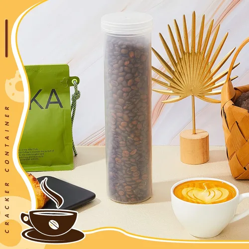Miniatura 3 de Suclain 6 recipientes cilíndricos para galletas saladas, contenedor de almacenamiento de galletas de plástico con tapa, soporte hermético