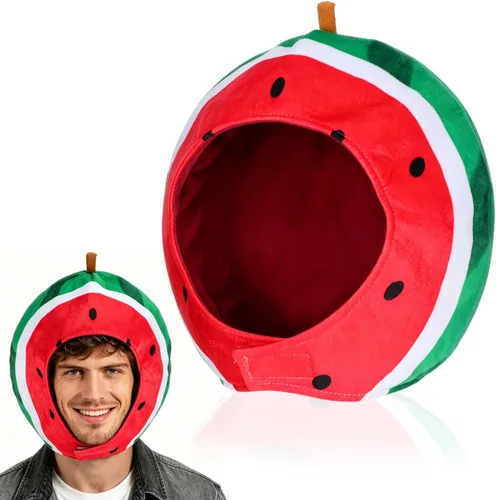 PRETYZOOM Divertido sombrero de sandía, disfraz de fiesta de felpa, para bailes de máscaras, festivales de música, actuaciones de baile y disfraces