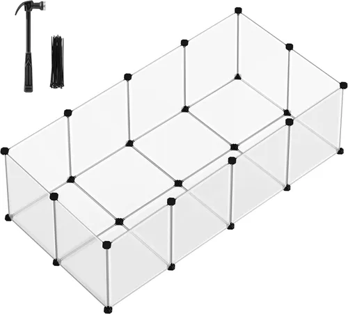Miniatura 11 de SONGMICS ULPI012BH01 - Jaula para conejillos de indias, jaula para conejos, corralito de animales pequeños con alfombrilla impermeable, puerta