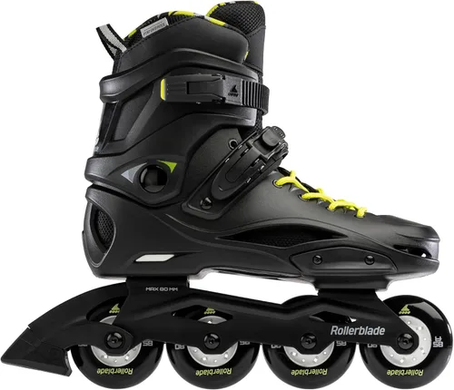 Miniatura 2 de Rollerblade RB Cruiser - Patines en línea unisex para adultos, negro/amarillo neón, patines en línea de rendimiento urbano