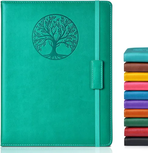 Miniatura 41 de Biuwory Cuaderno diario con líneas para mujeres y hombres, 256 páginas, tamaño A5, de cuero de tapa dura para escribir, viajes, negocios, trabajo