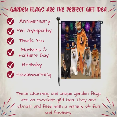 Miniatura 7 de Doggie of the Day Chow Chow Dogs Garden Flags - 4th of July Independence Day - Double Sided- Yard Porch Lawn Spring Decorative Gift - Home Decor 12