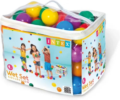 Miniatura 4 de 100 bolas de plástico multicolores Intex 3 1/8 pulgadas Fun Ballz, para edades 2 ó +