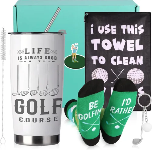 Regalos de golf para hombres, regalos de golf para el día del padre, cesta de regalos de golf para amantes del golfista, divertido regalo de