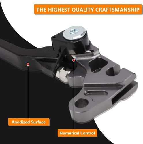 Miniatura 4 de JFG RACING Palanca de freno de motocicleta Palancas plegables CNC para KLX 110 KLX110 KLX110L 2010-2023 Negro