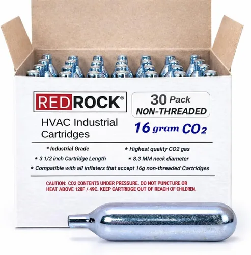 RedRock Cartuchos de CO2 sin roscar de 0.56 oz para pistola de drenaje Gallo, herramienta limpiadora de línea de drenaje HVAC (paquete de 30)