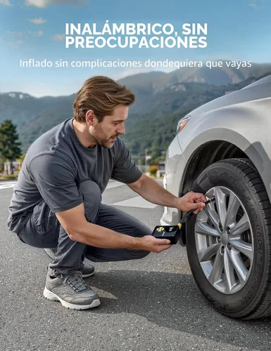 Miniatura 6 de AstroAI L7 Mini Inflador de Neumáticos Compresor de Aire Portátil, 150 PSI Bomba de Aire Inalámbrica para Neumáticos de Coche con Luces LED