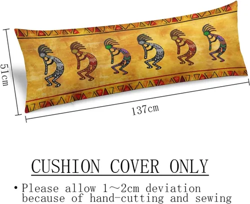 Miniatura 3 de Funda de almohada de cuerpo rústico del suroeste nativo americano Kokopelli étnico tribal largo protector con cremallera, fundas de almohada