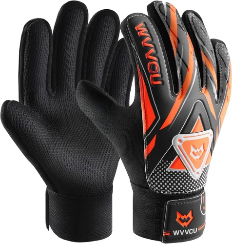 Miniatura 9 de WVVOU Guantes de portero para niños y jóvenes, guantes de portero de fútbol con doble protección, guantes de fútbol antideslizantes, súper agarre