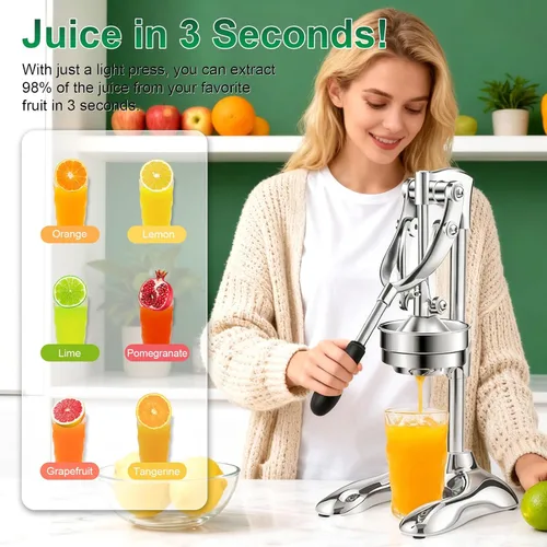 Miniatura 3 de Prensa manual de exprimidor manual de hierro fundido de alta resistencia, exprimidor profesional de cítricos, para exprimidor de frutas cítricas