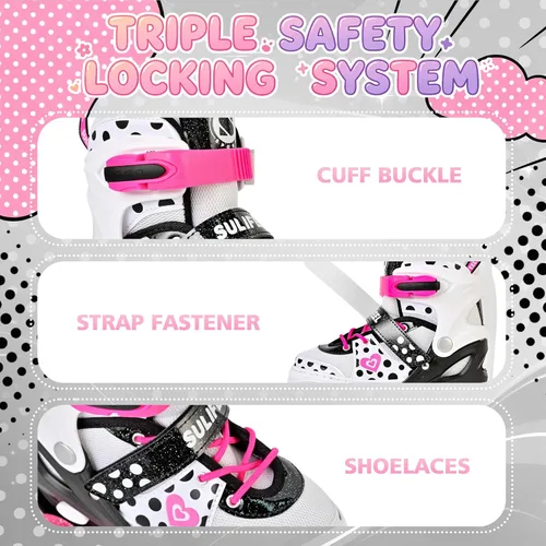 Miniatura 4 de SULIFEEL - Patines ajustables para niños para niños de 3-5, 5-8, 6-12 años con ruedas iluminadas ajustables de 4 tamaños, el mejor regalo para niños
