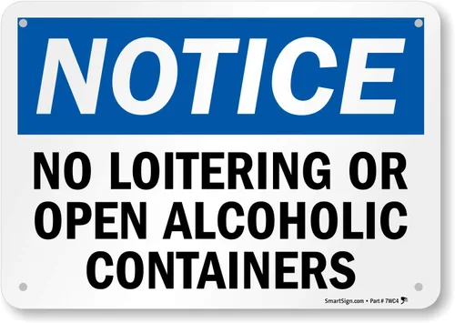 Miniatura 6 de Etiqueta de SmartSign con texto "Notice - No Loitering o Open Alcoholic Containers" 5" x 7" 3M Reflectante Laminado Vinilo