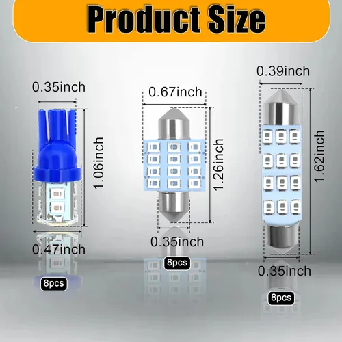 Miniatura 2 de QuicTO Juego de luces LED para interiores, 24 piezas, color azul, compatible con la mayoría de vehículos