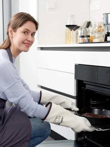 Miniatura 2 de LANON - Guantes de horno de silicona líquida resistentes al calor de 15 pulgadas, grado alimenticio, forro CoralAir, impermeables, extra largos
