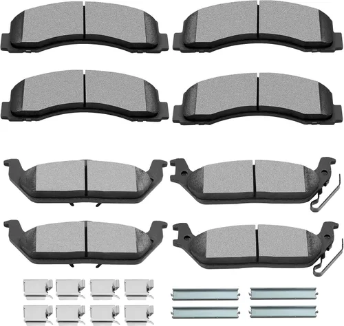 Miniatura 12 de SCITOO Pastillas de freno de cerámica, 8 piezas de pastillas de freno delanteras y traseras kits de frenos para 2008-2012 para Honda para Accord