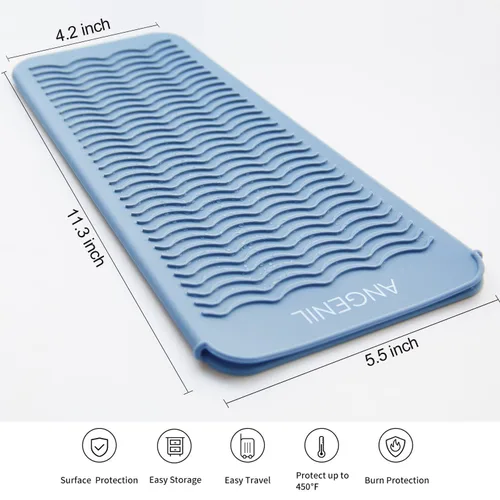 Miniatura 3 de ANGENIL Funda de almohadilla de silicona resistente al calor para varita rizador de pelo portátil, plancha plana de titanio y turmalina cerámica