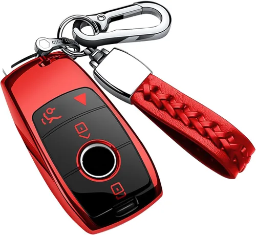 Miniatura 9 de Compatible con funda para llavero Mercedes Benz con llavero, TPU suave protección de 360 grados para GLA GLE GLS 2020-2025 Clase S 2019-2023 Clase E