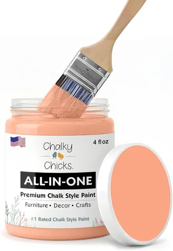 Miniatura 124 de Chalky Chicks - Pintura mate a la tiza, no requiere lijado, 4 onzas líquidas, color gris oscuro (Gun Metal Gray), para muebles, pintura sin Gris