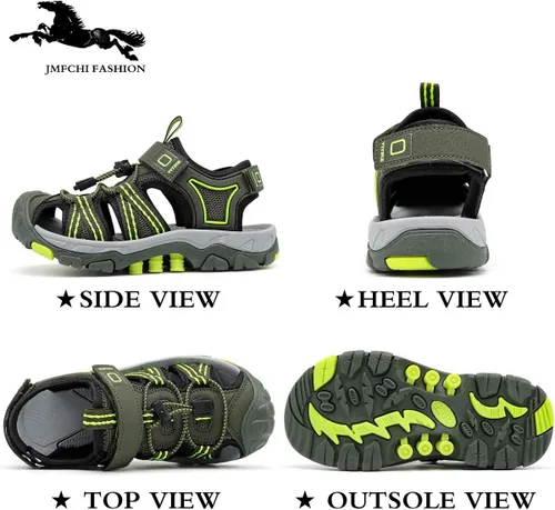 Miniatura 2 de JMFCHI FASHION Sandalias deportivas para niños, sandalias para exteriores, senderismo, atléticas, puntera cerrada, sandalias de playa para niñas