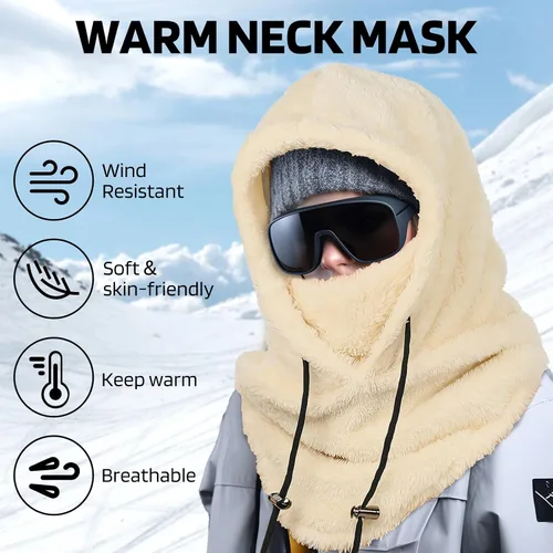 Miniatura 2 de Balaclava, Winter Face Mask for Men Women Hat Neck, Windproof Fleece Ski Mask Warm Face Cover Scarf Sporty Street Fashion
