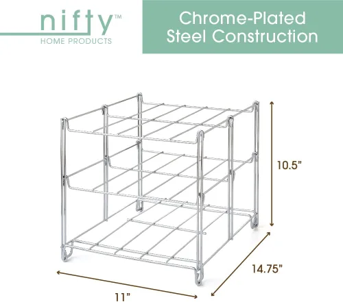 Miniatura 3 de Nifty - Estante para horno de 3 niveles, antiadherente, apto para lavavajillas, uso para cocinar cazuelas, almacenamiento de cocina plegable
