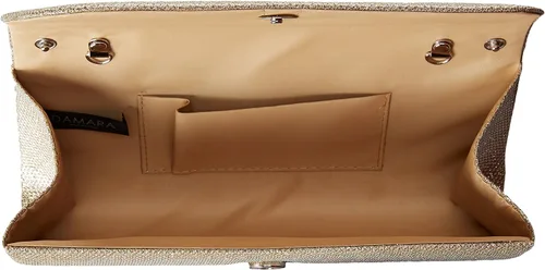 Miniatura 5 de Bolsos de mano oblicuos con purpurina y solapa para mujer, Oro