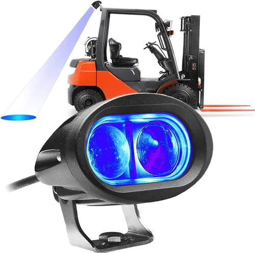 Miniatura 10 de Luz LED de la carretilla elevadora luz de advertencia de línea lateral 30W DC 12-80V lámpara de seguridad para el área peatonal de almacén - azul