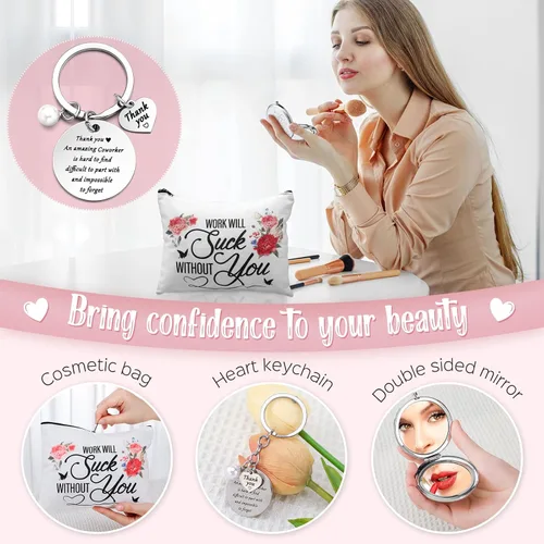 Miniatura 5 de 11 unidades, regalos de despedida para compañeros de trabajo, mujeres, cesta de regalo de despedida para mujer, mujer, jefa (despedida, rosa)