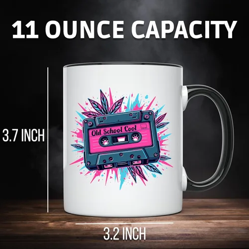 Miniatura 3 de Taza de café divertida, diseño de cassette para amantes de la música retro, nostalgia musical de los años 80, taza única para músicos, taza