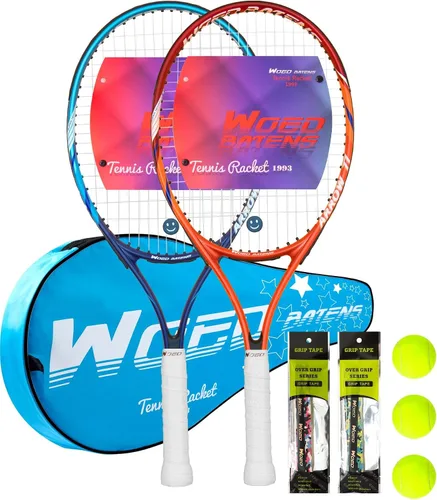Miniatura 8 de Raqueta de tenis para niños de 19 pulgadas, 23 pulgadas, 25 pulgadas, raqueta de tenis para jóvenes/jóvenes, con bolsa de transporte, overgrips