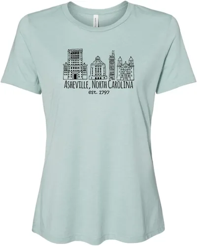 Miniatura 33 de Cute Women's Screen Printed Crew Neck Tee, Shirts With Sayings, Dusty Blue or Olive