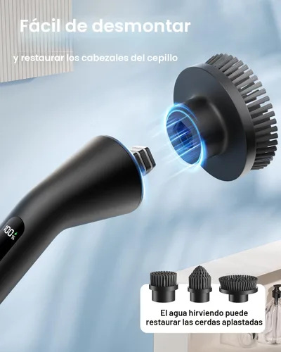 Miniatura 8 de Cepillo de Limpieza Eléctrico Giratorio, Cepillo de Limpieza Inalámbrico 2025 Nuevo para el Hogar, Limpiador de Giro Impermeable IPX7 con 7