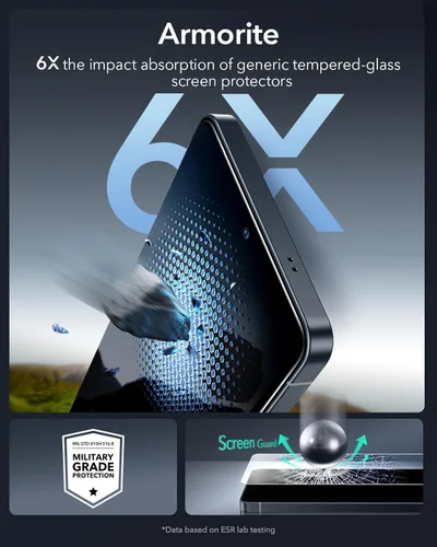 Miniatura 4 de ESR Paquete de 3 protectores de pantalla para Samsung Galaxy S25 Ultra, vidrio templado HD de dureza 9H+ con bandeja UltraFit de fácil instalación